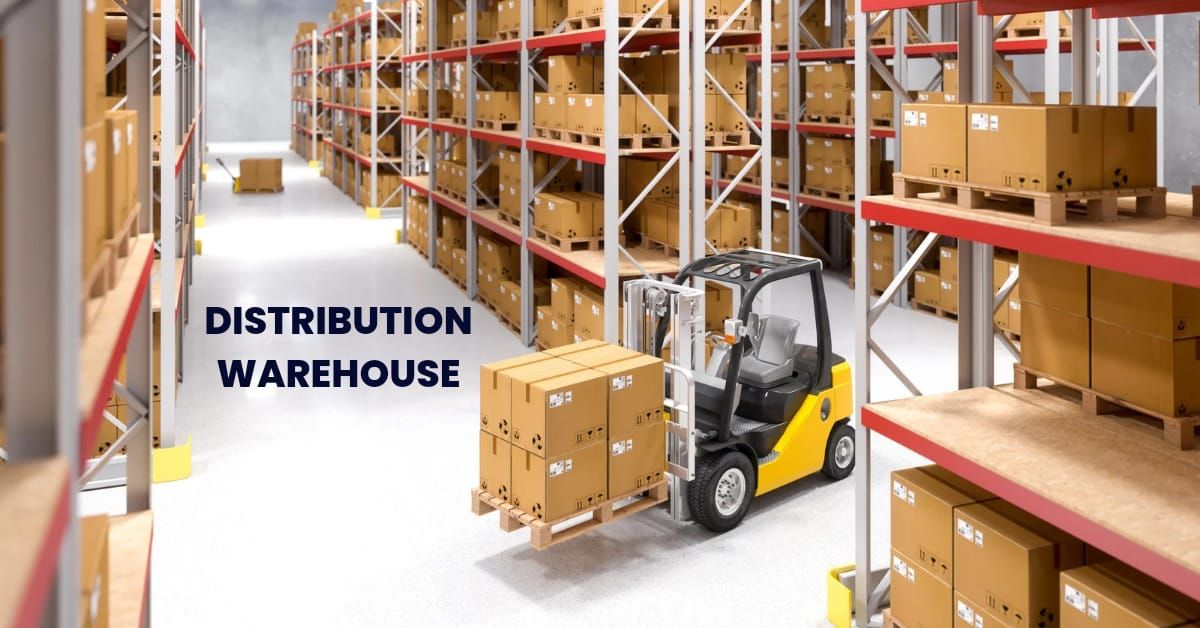 What is the role of a distribution warehouse?
